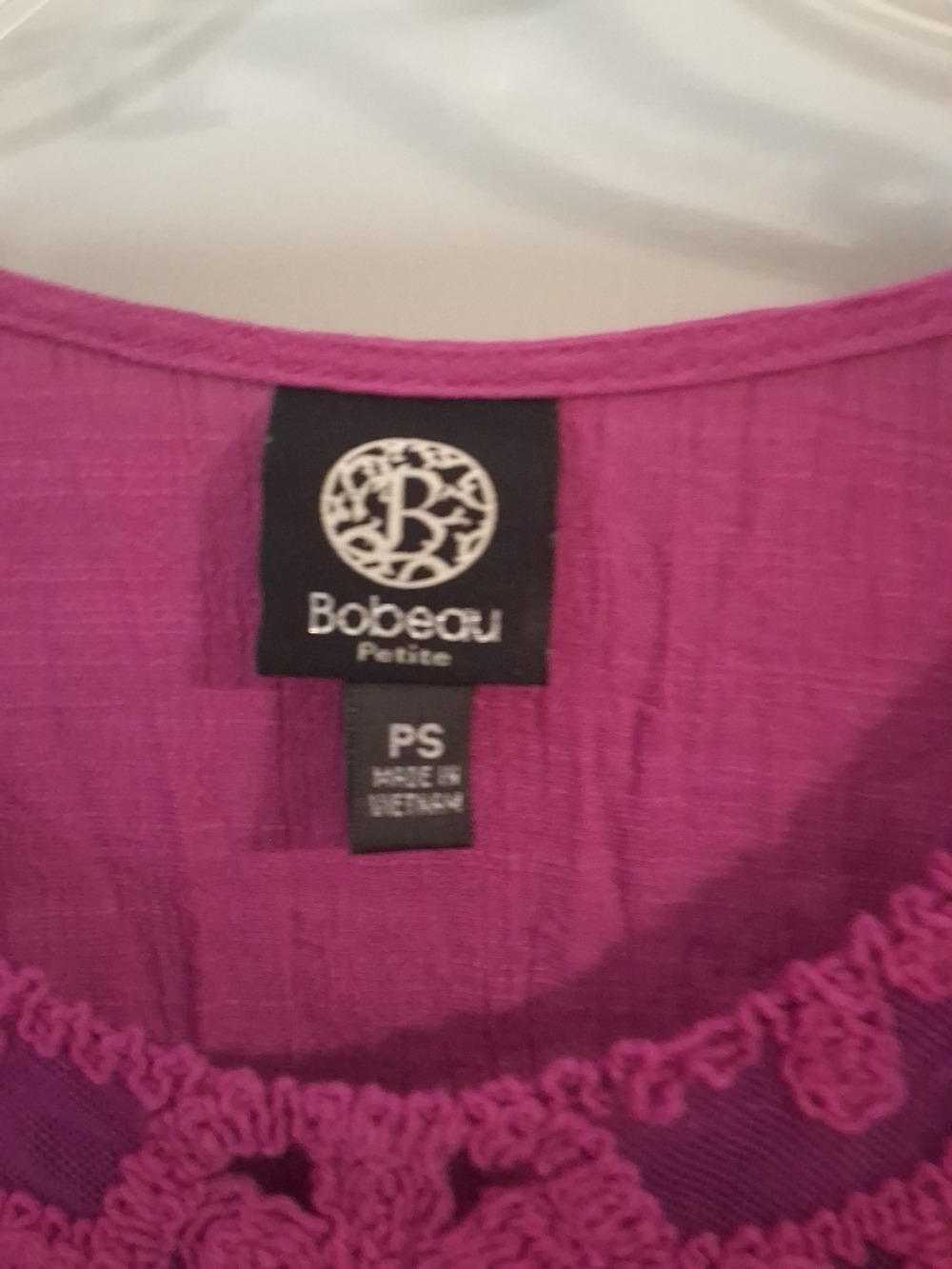Bobeau Petite Magenta Crochet Lace Boho Blouse Petite Small - Picture 5 of 7